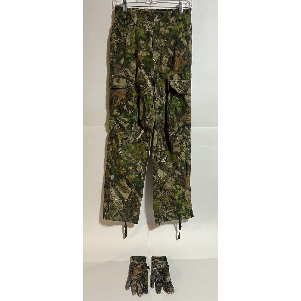 RedHead Silent Hide Realtree Camo Cargo Hunting Pants Womens S/32 with Gloves(M)